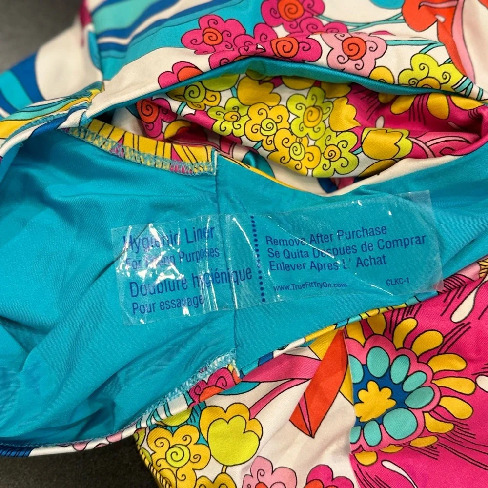 Gorgeous Colorful Trina Turk Fontaine Bandeau Ruffle One-Piece Size 14 NWT - Picture 13 of 16
